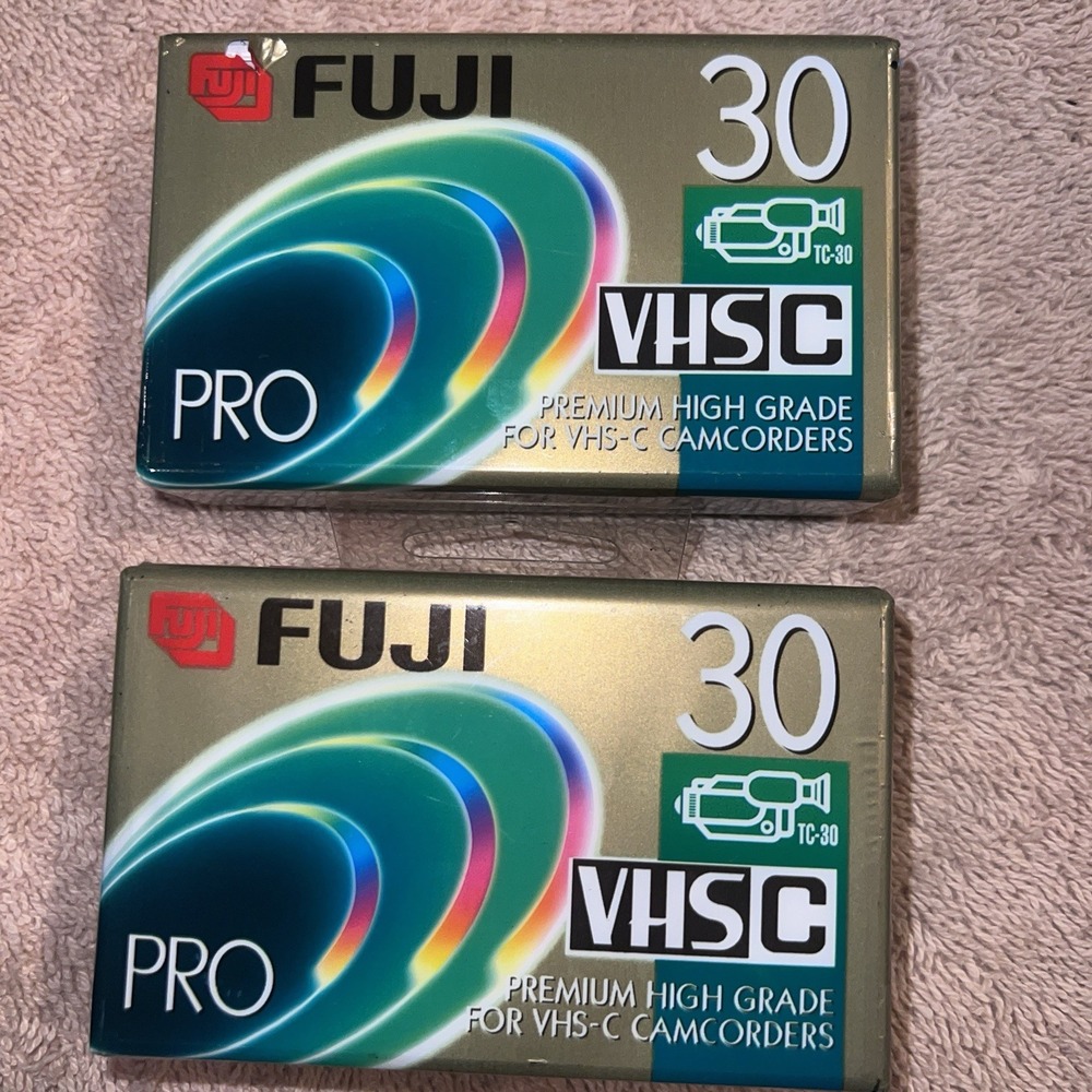 Fujifilm VHS-C TC-30 Video Cassette Tapes Blank for VHS Camcorders - 2 Tapes
